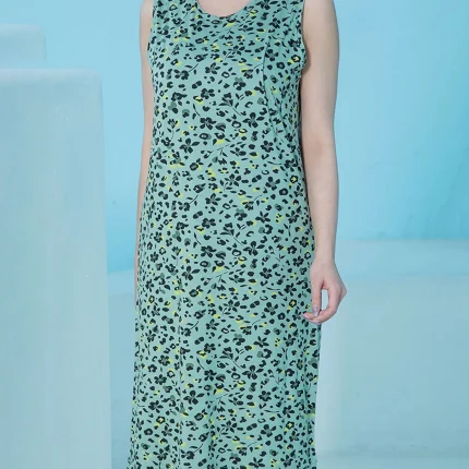 پیراهن آستین حلقه یقه گرد چاپدار بلکس - طرح پلنگی سبز