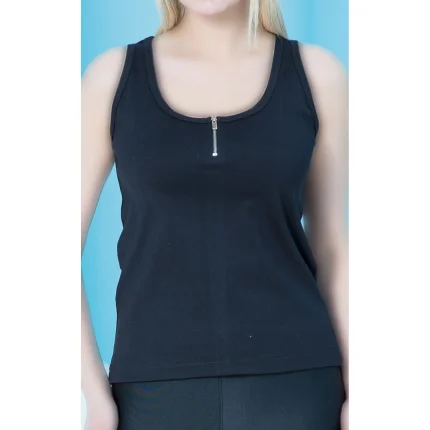 رکابی یقه باز نیم زیپ زنانه