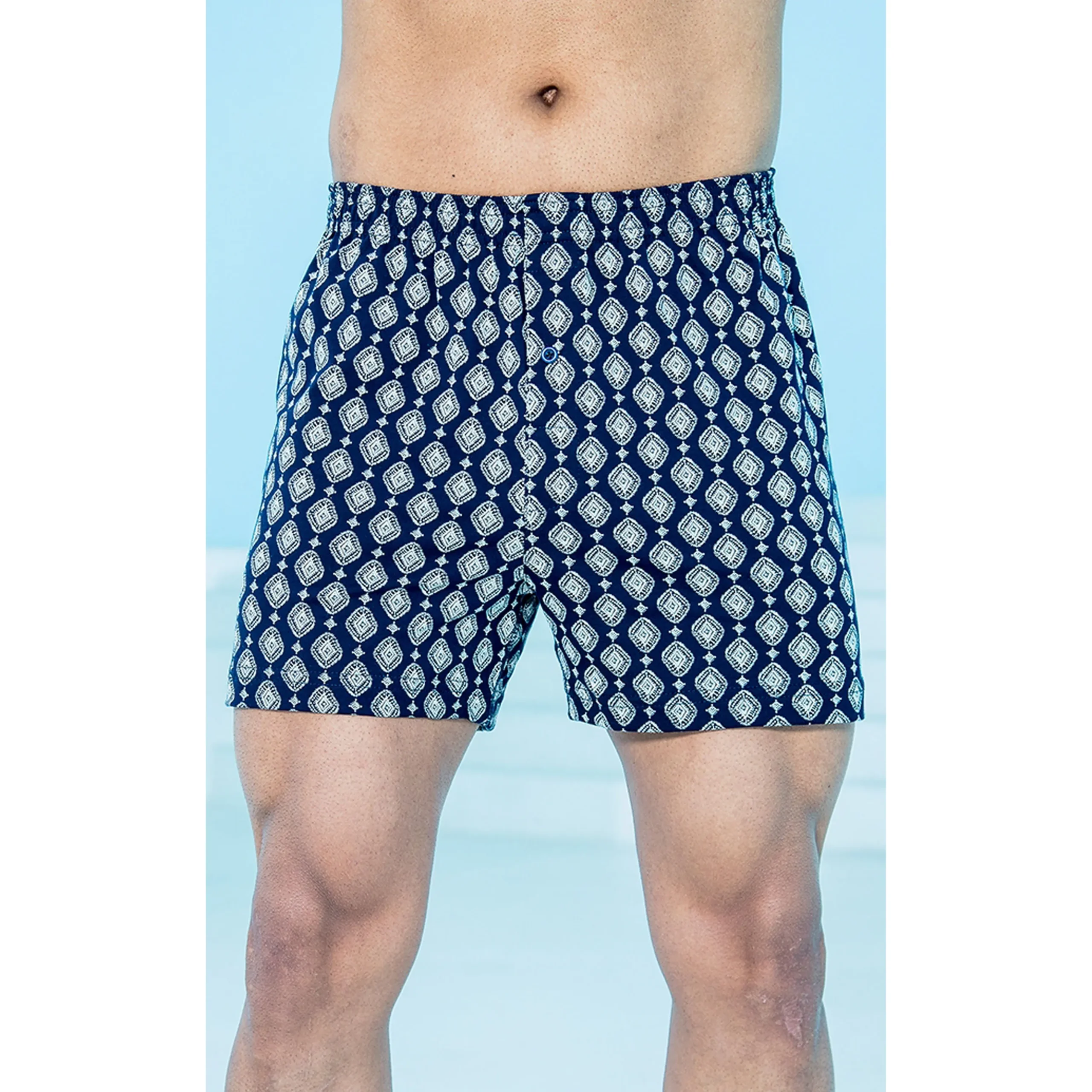 شورت باکسر مردانه کمرکش لیفه ای رنگی چاپدار بلکس پک 3 عددی - شماره 1