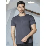 زیرپوش مردانه نیم آستین یقه سه دکمه ساده رنگی