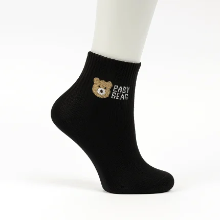 جوراب نیم ساق زنانه بلکس مشکی طرح تدی