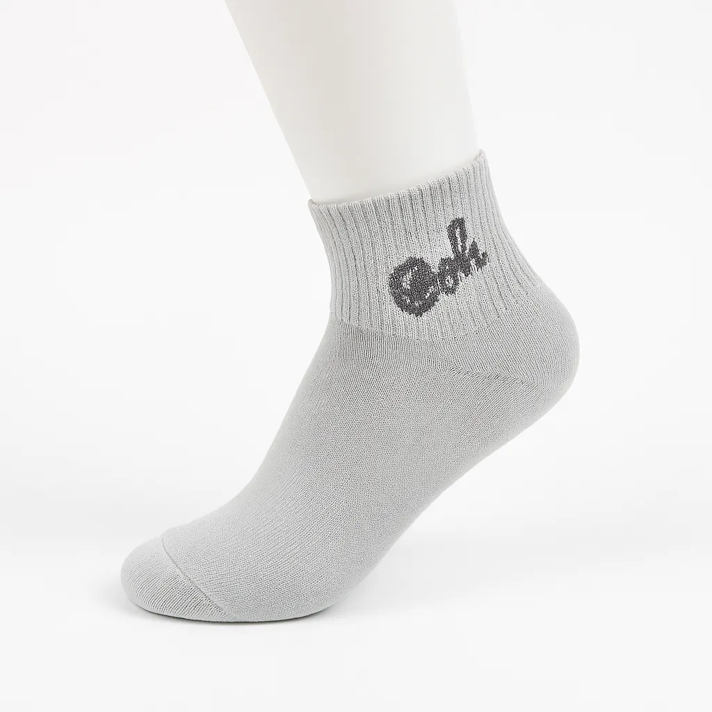 جوراب نیم ساق زنانه بلکس طوسی طرح 1