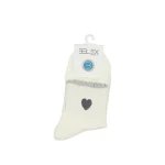 جوراب نیم ساق زنانه بلکس کرم طرح 4