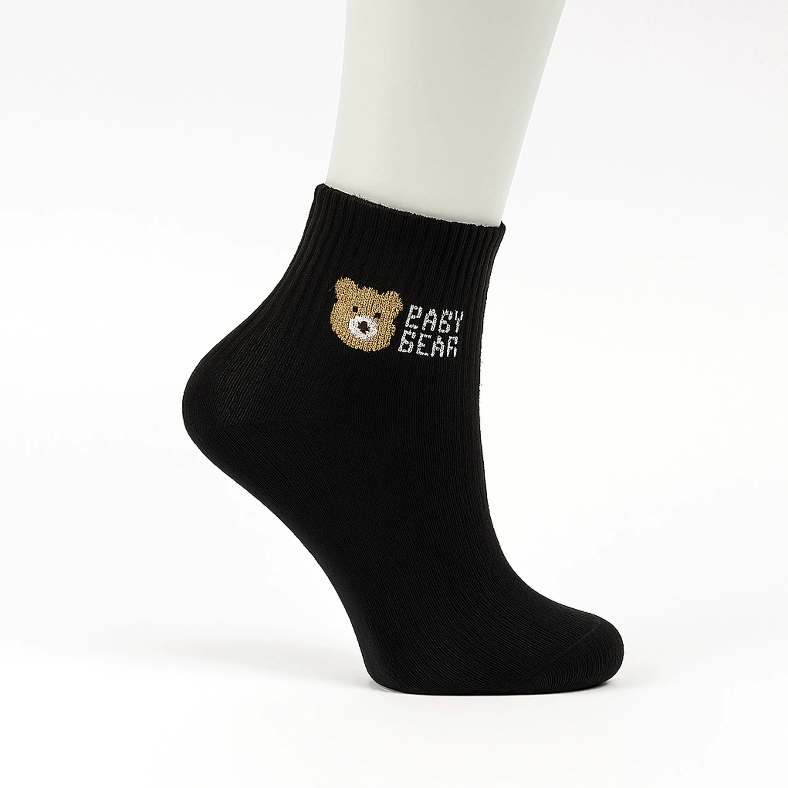 جوراب نیم ساق زنانه بلکس مشکی طرح 2