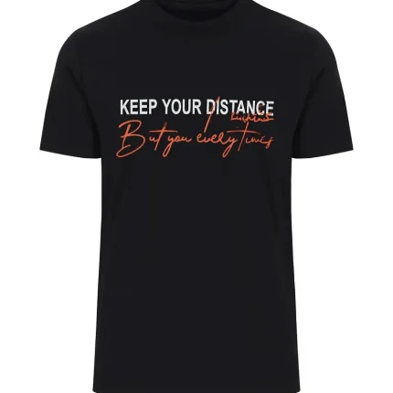 تیشرت مردانه keep your distance رنگ مشکی