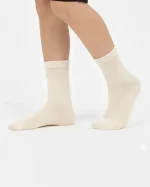 جوراب ساق بلند پسرانه family socks رنگ کرم