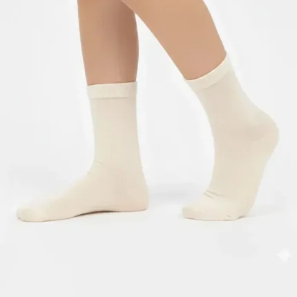 جوراب ساق بلند پسرانه family socks رنگ کرم