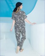 ست زنانه پیراهن آستین کوتاه و پیژامه طرحدار پلنگی - تصویر 3