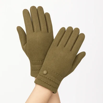 دسکش زنانه فوتر تاچ دار داخل خز دار