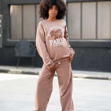 ست بلوز و شلوار بگ چاپ PARIS مدل یونیسکس