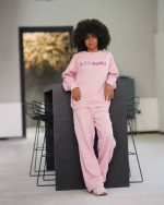 ست بلوز و شلوار دخترانه صورتی لبوبو