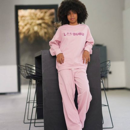 ست بلوز و شلوار دخترانه صورتی لبوبو