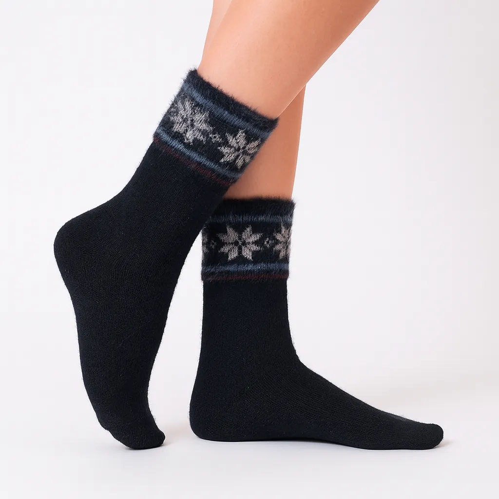 جوراب زنانه پشمی ساق بلند کوکو هانا