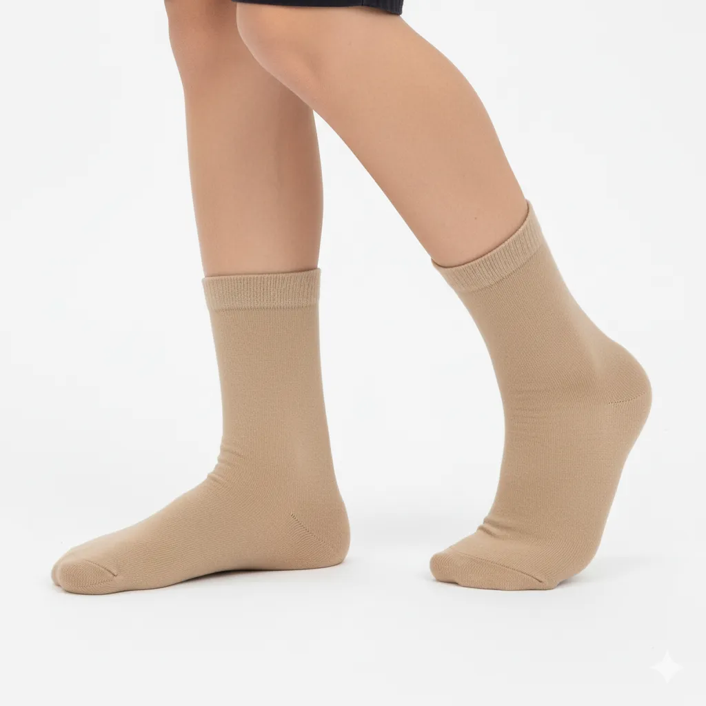 جوراب ساق بلند پسرانه family socks رنگ خاکی