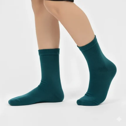 جوراب ساق بلند پسرانه family socks رنگ سبز تیره