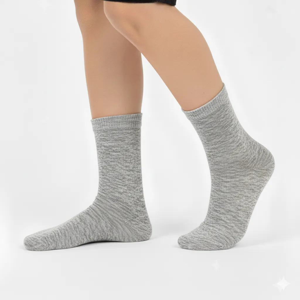 جوراب ساق بلند پسرانه family socks رنگ طوسی ملانژ