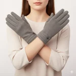 دسکش زنانه فوتر تاچ دار داخل خز دار