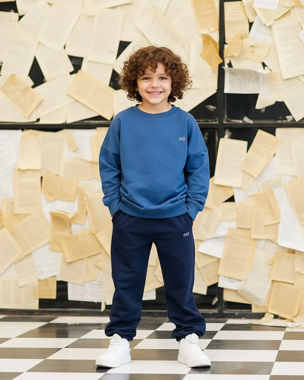 ست بچگانه دورس و شلوار اسلش سرمه ای