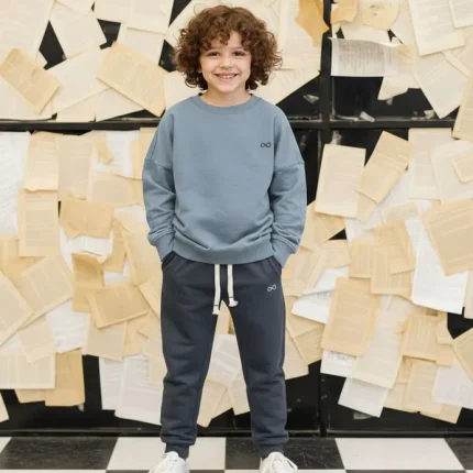 ست بچگانه دورس و شلوار اسلش طوسی