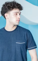 ست مردانه تیشرت جیبدار مغزی دوزی شده و شلوار - بلکس - تصویر 3