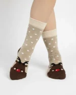 جوراب طرح کریسمس پشمی زنانه و مردانه کوکو مدل زمستانی