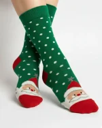 جوراب طرح کریسمس پشمی زنانه و مردانه کوکو مدل زمستانی