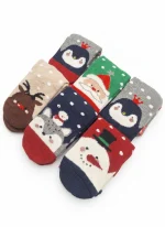 جوراب طرح کریسمس پشمی زنانه و مردانه کوکو مدل زمستانی