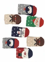 جوراب طرح کریسمس پشمی زنانه و مردانه کوکو مدل زمستانی