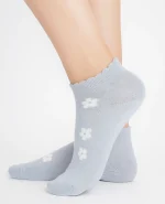 جوراب فانتزی زنانه نخی JINU2 طرح قلب و گل | مناسب سایز 36 تا 40