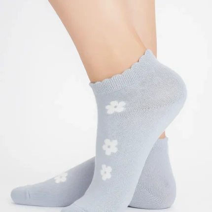 جوراب فانتزی زنانه نخی JINU2 طرح قلب و گل | مناسب سایز 36 تا 40