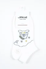 جوراب فانتزی زنانه نخی JINU2 طرح قلب و گل | مناسب سایز 36 تا 40