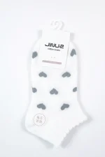 جوراب فانتزی زنانه نخی JINU2 طرح قلب و گل | مناسب سایز 36 تا 40