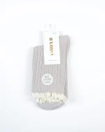 جوراب زنانه ساقدار لبه توری طرح کبریتی