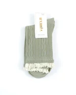 جوراب زنانه ساقدار لبه توری طرح کبریتی