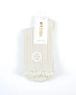 جوراب زنانه ساقدار لبه توری طرح کبریتی