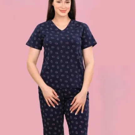 ست زنانه شلوارک و تیشرت EVLI طرح‌دار کد 408