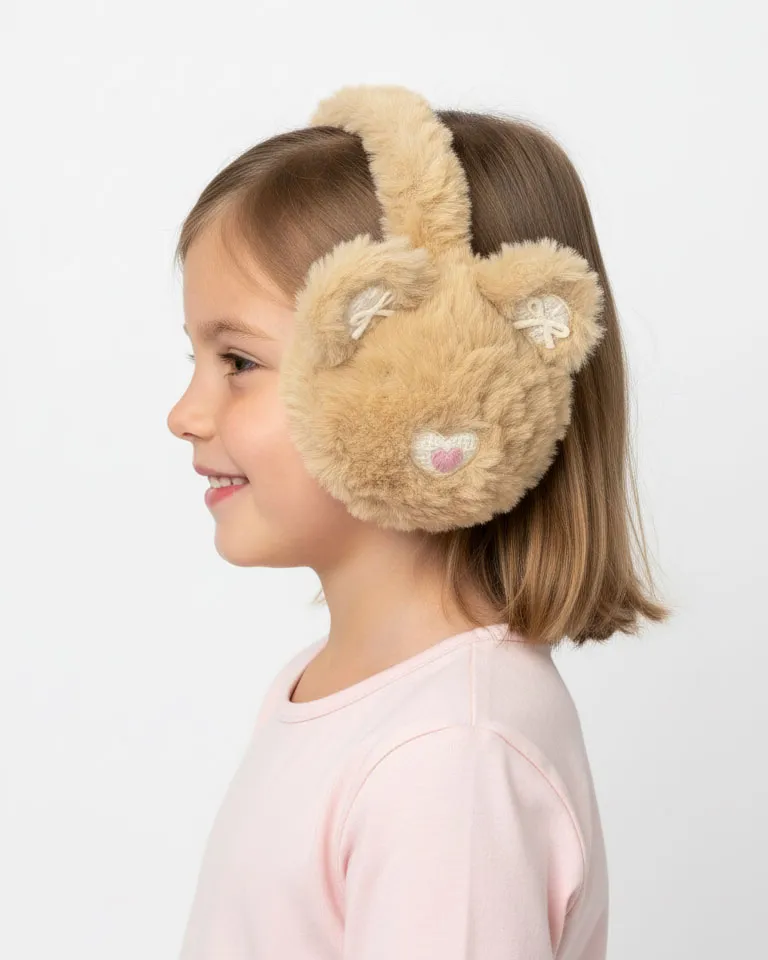 گوش‌گیر بچه‌گانه طرح خرس عروسکی خزدار