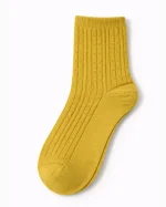 جوراب نخی نیم ساق زنانه طرح بافت