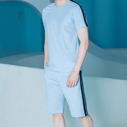 ست مردانه تیشرت گلدوزی شده ماکان و شلوارک دمپا پاکتی ماکان