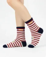 جوراب نیم ساق پسرانه طرح کاپیتان آمریکا مناسب ۸ تا ۱۲ سال