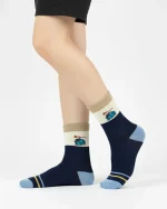 جوراب نیم ساق پسرانه طرح فضانورد میوشی مناسب ۸ تا ۱۲ سال