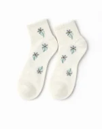 جوراب زنانه مچی سفید طرحدار