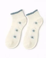 جوراب زنانه مچی سفید طرحدار