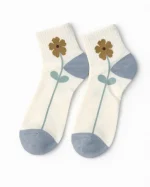 جوراب زنانه مچی سفید طرحدار