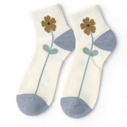 جوراب زنانه مچی سفید طرحدار