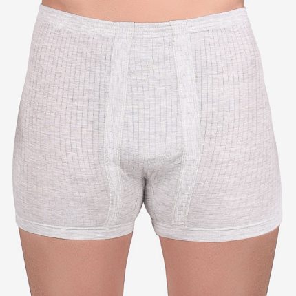 شورت پادار مردانه کمرکش لیفه ای ملانژ سوزن خالی - بسته 3 عددی