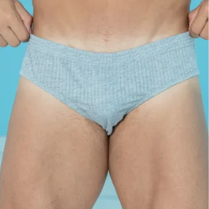 شورت اسلیپ مردانه کمرکش لیفه‌ای سوزن‌خالی ملانژ – بسته ۳ عددی