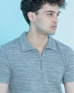 ست مردانه تیشرت یقه‌دار نیم‌زیپ و شلوار پشت دورس دمپا آزاد - تصویر 2