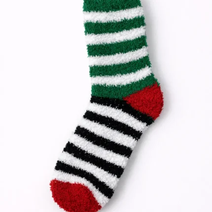 جوراب زنانه کریسمسی حوله‌ ای گرم طرح 1