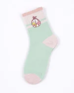 پک 5 عددی جوراب دخترانه نیم ساق طرح لبخند